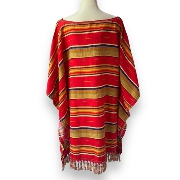 NEW Ryan Michael Serape Summer Linen-Blend Poncho | Size L/XL - Picture 9 of 16
